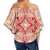 Polynesian Plumeria Mix Hawaii Women's Off Shoulder Wrap Waist Top - Polynesian Pride