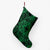 Polynesian Plumeria Mix Green Black Christmas Stocking 26 X 42 cm Green Christmas Stocking - Polynesian Pride