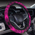 Polynesian Plumeria Mix Pink Black Hawaii Steering Wheel Cover with Elastic Edge - Polynesian Pride