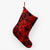 Polynesian Plumeria Mix Red Black Christmas Stocking 26 X 42 cm Red Christmas Stocking - Polynesian Pride