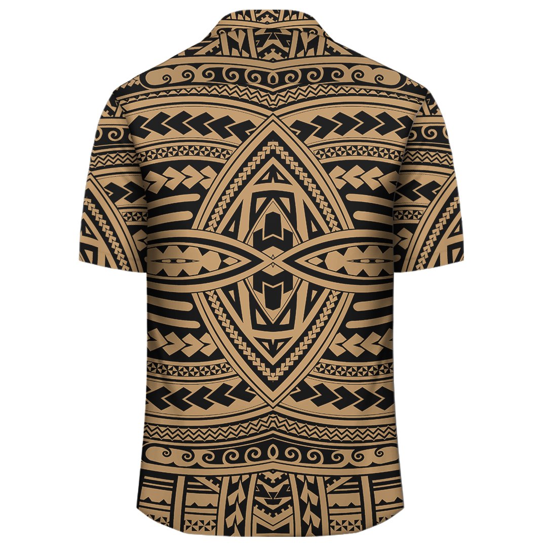 Polynesian Seamless Gold Hawaiian Shirt - Polynesian Pride