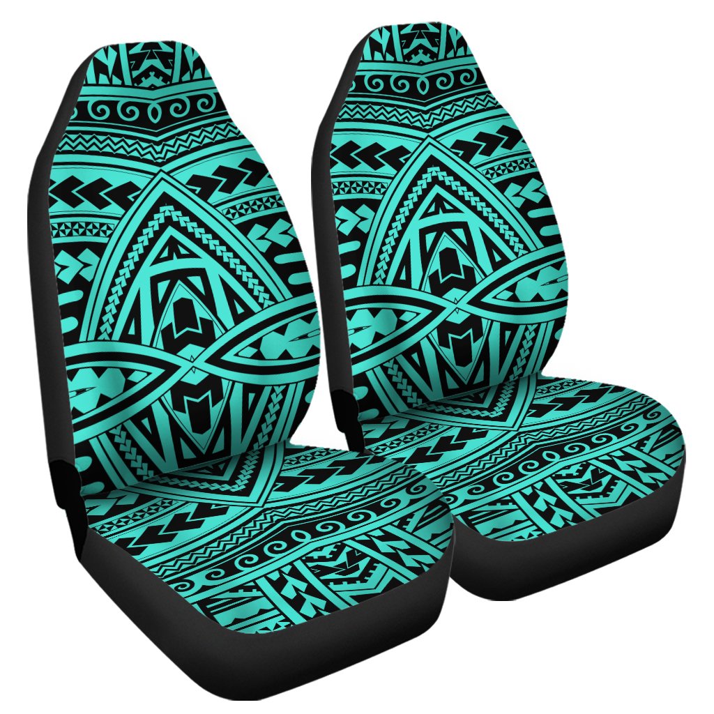 Polynesian Seamless Turquoise Car Seat Cover Universal Fit Turquoise - Polynesian Pride