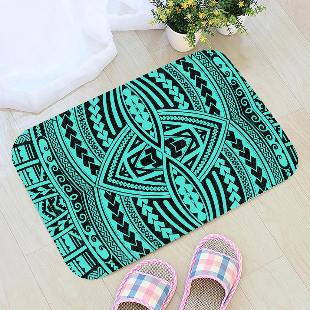 Polynesian Seamless Turquoise Hawaii Door Mat Door Mat Turquoise - Polynesian Pride