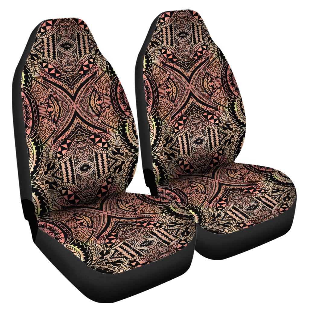 Polynesian Symmetry Brown Car Seat Cover Universal Fit Purple - Polynesian Pride