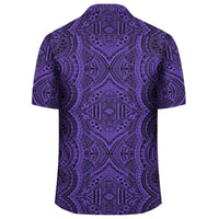 Polynesian Symmetry Violet Hawaiian Shirt - Polynesian Pride