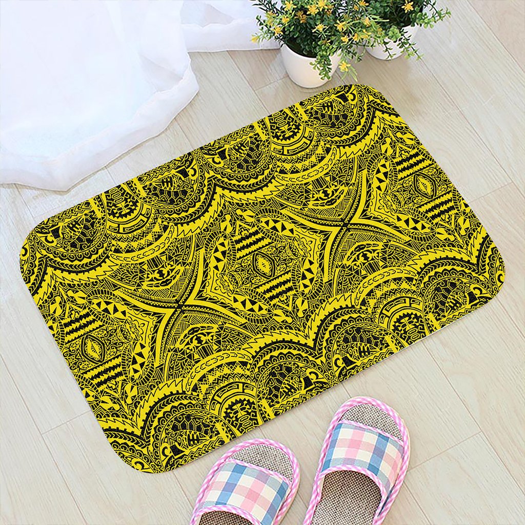 Polynesian Symmetry Yellow Hawaii Door Mat Door Mat Yellow - Polynesian Pride