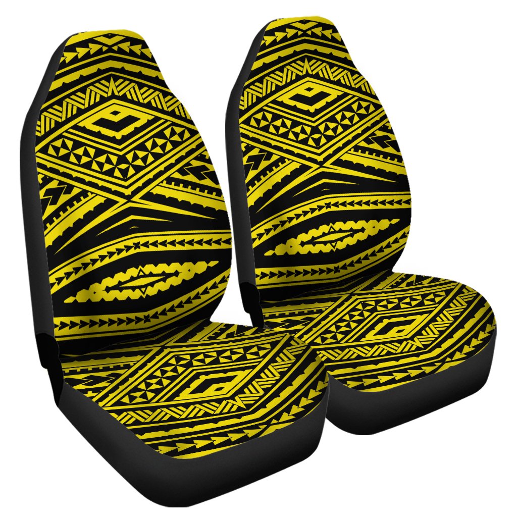 Polynesian Tatau Yellow Car Seat Cover Universal Fit Yellow - Polynesian Pride