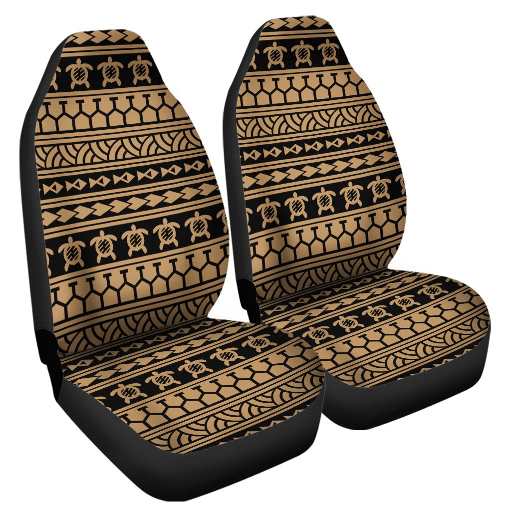 Polynesian Tattoo Tribal Gold Car Seat Cover Universal Fit Gold - Polynesian Pride