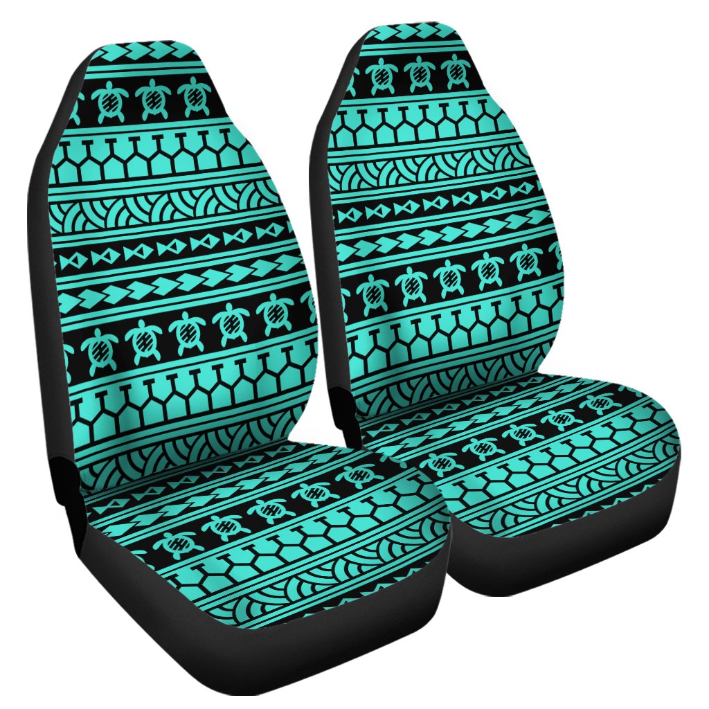 Polynesian Tattoo Tribal Turquoise Car Seat Cover Universal Fit Turquoise - Polynesian Pride