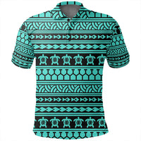 Unisex Polynesian Tattoo Tribal Turquoise Polo Shirt - Polynesian Pride