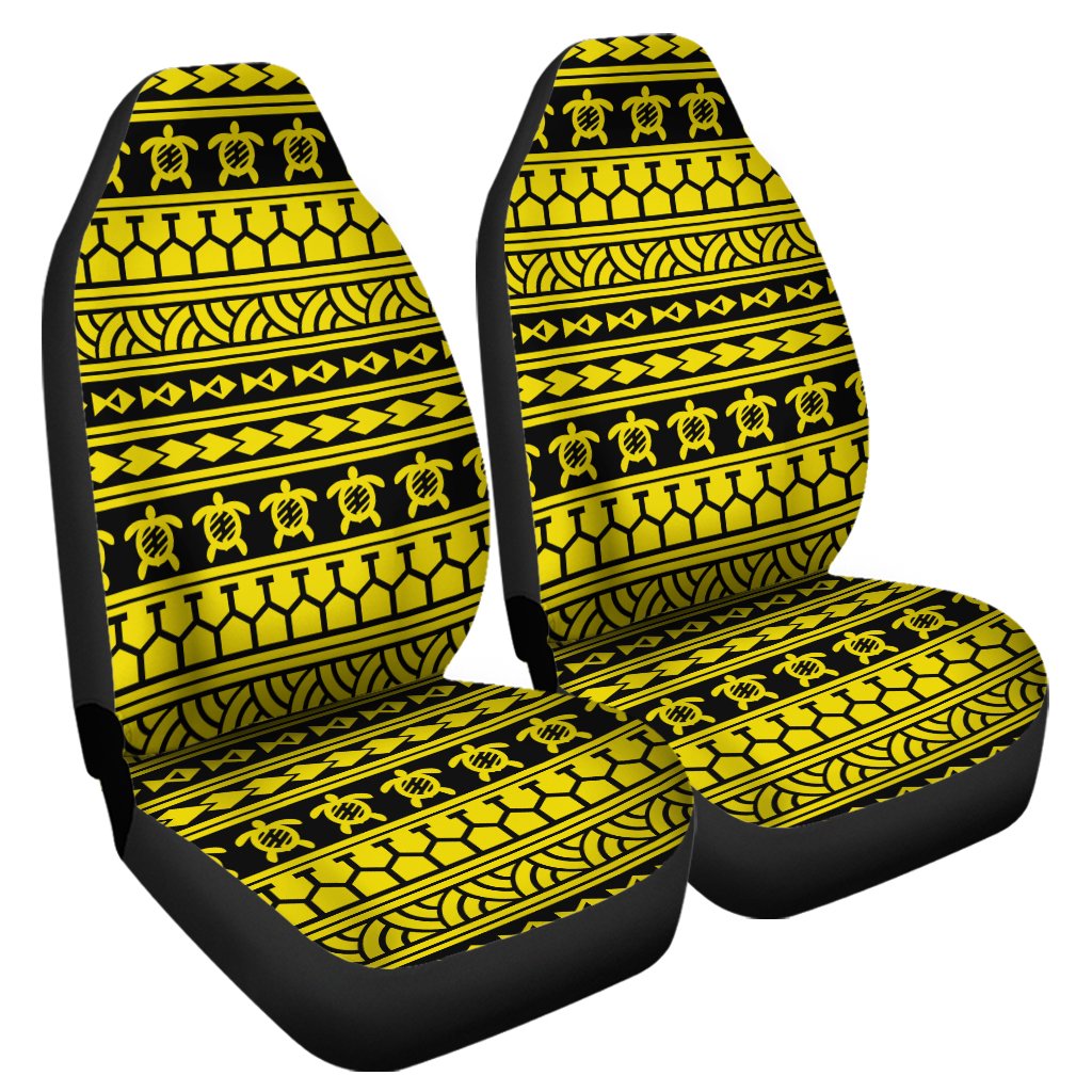 Polynesian Tattoo Tribal Yellow Car Seat Cover Universal Fit Yellow - Polynesian Pride