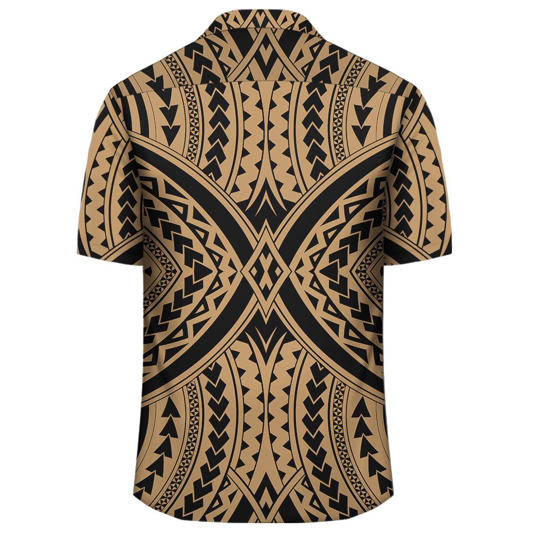 Polynesian Tradition Gold Hawaiian Shirt - Polynesian Pride