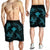 Polynesian Turtle Hammerhead Shark Ray Kanaka Hawaii Men's Shorts Circle Blue - AH - Polynesian Pride