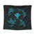 Polynesian Turtle Hammerhead Shark Ray Kanaka Hawaii Tapestry Circle Blue - AH Wall Tapestry Black - Polynesian Pride