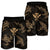 Polynesian Turtle Hammerhead Shark Ray Kanaka Hawaii Men's Shorts Circle Gold - AH - Polynesian Pride