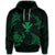 Polynesian Turtle Hammerhead Shark Ray Kanaka Hawaiian Hoodie Circle Green - Polynesian Pride