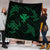 Polynesian Turtle Hammerhead Shark Ray Kanaka Hawaii Premium Quilts Circle Green - AH - Polynesian Pride