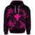 Polynesian Turtle Hammerhead Shark Ray Kanaka Hawaiian Hoodie Circle Pink - Polynesian Pride