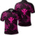 Polynesian Turtle Hammerhead Shark Ray Kanaka Hawaii Polo Shirt Circle Pink Unisex Black - Polynesian Pride