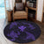 Polynesian Turtle Hammerhead Shark Ray Kanaka Hawaii Round Carpet Circle Purple - AH - Polynesian Pride