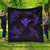 Polynesian Turtle Hammerhead Shark Ray Kanaka Hawaii Premium Quilts Circle Purple - AH Black - Polynesian Pride