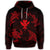 Polynesian Turtle Hammerhead Shark Ray Kanaka Hawaiian Hoodie Circle Red - Polynesian Pride