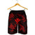 Polynesian Turtle Hammerhead Shark Ray Kanaka Hawaii Men's Shorts Circle Red - AH - Polynesian Pride