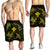 Polynesian Turtle Hammerhead Shark Ray Kanaka Hawaii Men's Shorts Circle Yellow - AH - Polynesian Pride