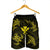 Polynesian Turtle Hammerhead Shark Ray Kanaka Hawaii Men's Shorts Circle Yellow - AH - Polynesian Pride