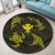 Polynesian Turtle Hammerhead Shark Ray Kanaka Hawaii Round Carpet Circle Yellow - AH - Polynesian Pride