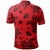 Unisex Polynesian Turtle Palm and Sea Pebbles Red Polo Shirt - Polynesian Pride