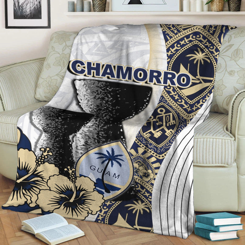 Guam Chamorro Premium Blanket White Style LT6 - Polynesian Pride