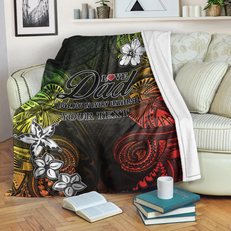 (Custom Personalised) Polynesian Fathers Day Premium Blanket I Love You In Every Universe - Reggae LT8 White - Polynesian Pride