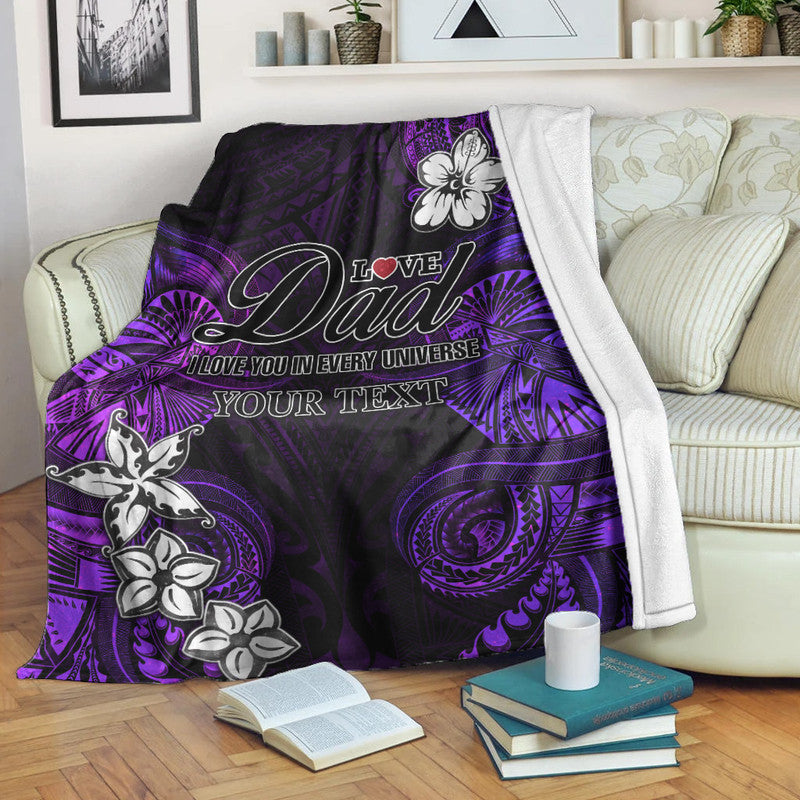 (Custom Personalised) Polynesian Fathers Day Premium Blanket I Love You In Every Universe - Purple LT8 White - Polynesian Pride