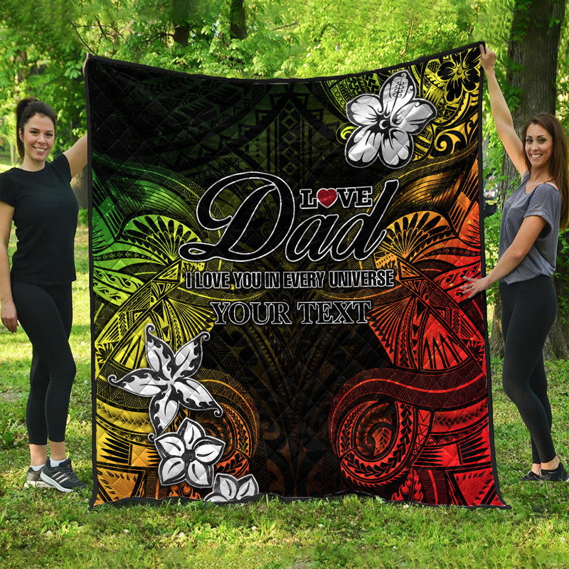 (Custom Personalised) Polynesian Fathers Day Premium Quilt I Love You In Every Universe - Reggae LT8 Reggae - Polynesian Pride