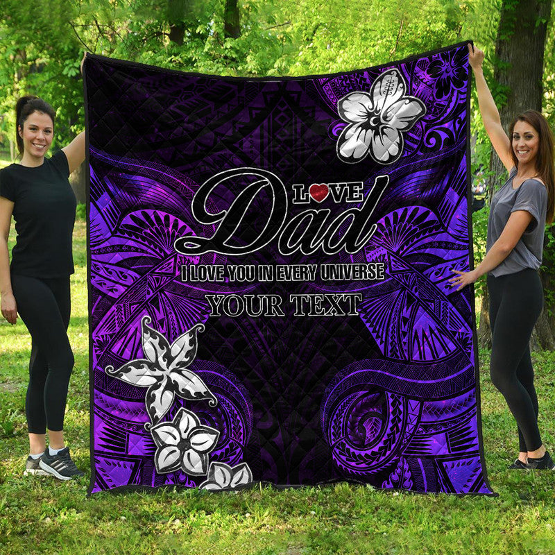 (Custom Personalised) Polynesian Fathers Day Premium Quilt I Love You In Every Universe - Purple LT8 Purple - Polynesian Pride