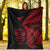 New Zealand Haka Rugby Maori Premium Blanket Silver Fern Vibes - Red LT8 - Polynesian Pride