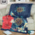 Hawaiian Turtle Hibiscus Polynesian Premium Blanket - Blue - Edna Style - AH - Polynesian Pride