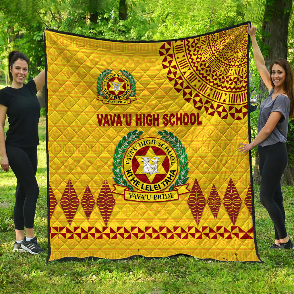 Tonga Vava'u High School Premium Quilt Simple Style - Yellow LT8 Yellow - Polynesian Pride