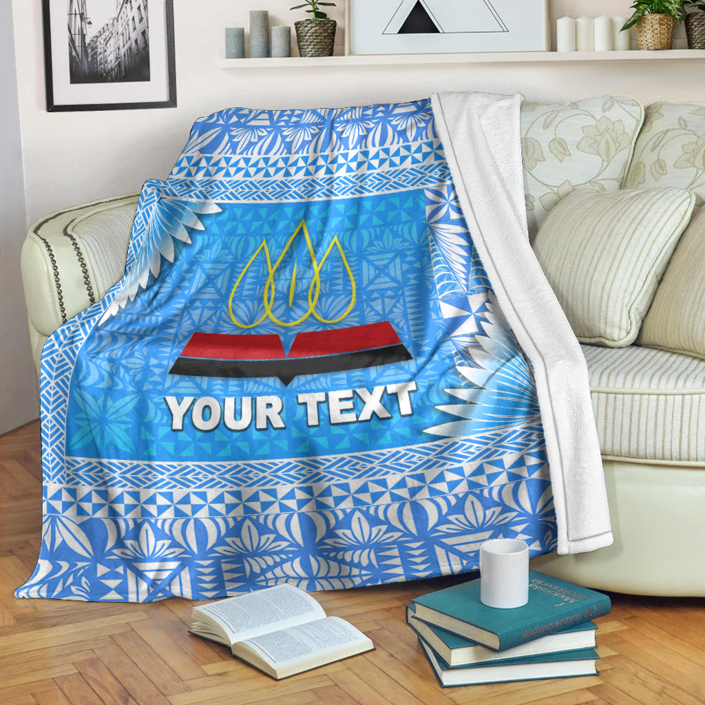 (Custom Personalised) Tonga Lavengamalie College Premium Blanket Simplified Version LT8 White - Polynesian Pride