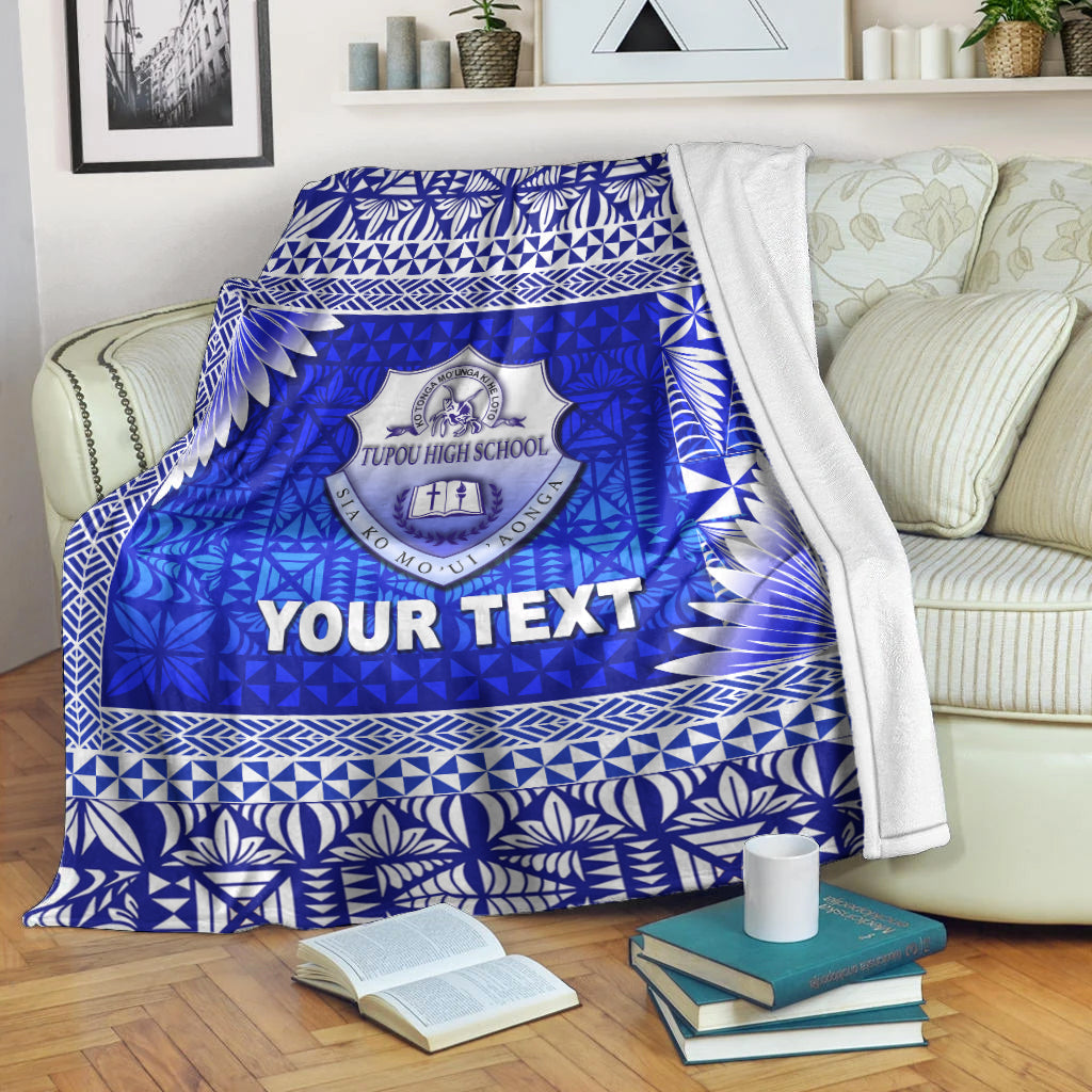 (Custom Personalised) Tonga Tupou High School Premium Blanket Simplified Version LT8 White - Polynesian Pride