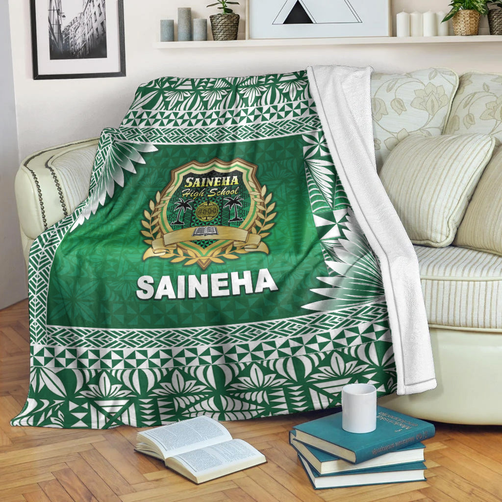 Tonga Saineha High School Premium Blanket Simplified Version LT8 White - Polynesian Pride