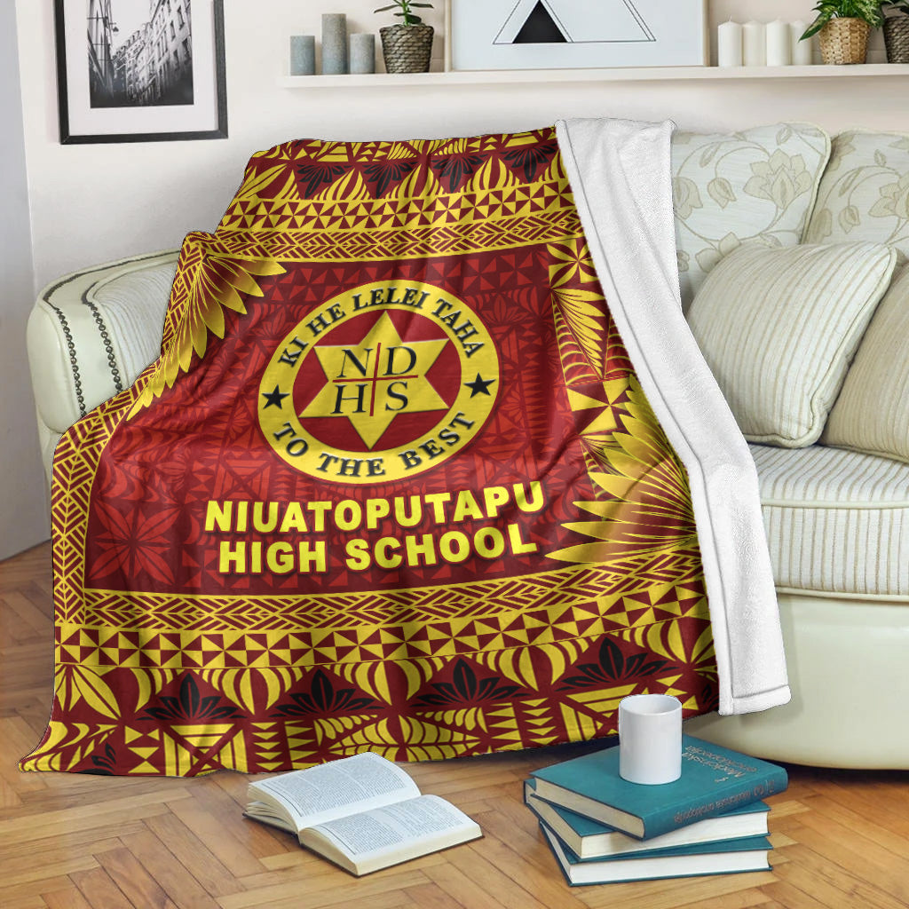 Tonga Niuatoputapu High School Premium Blanket Simplified Version LT8 White - Polynesian Pride