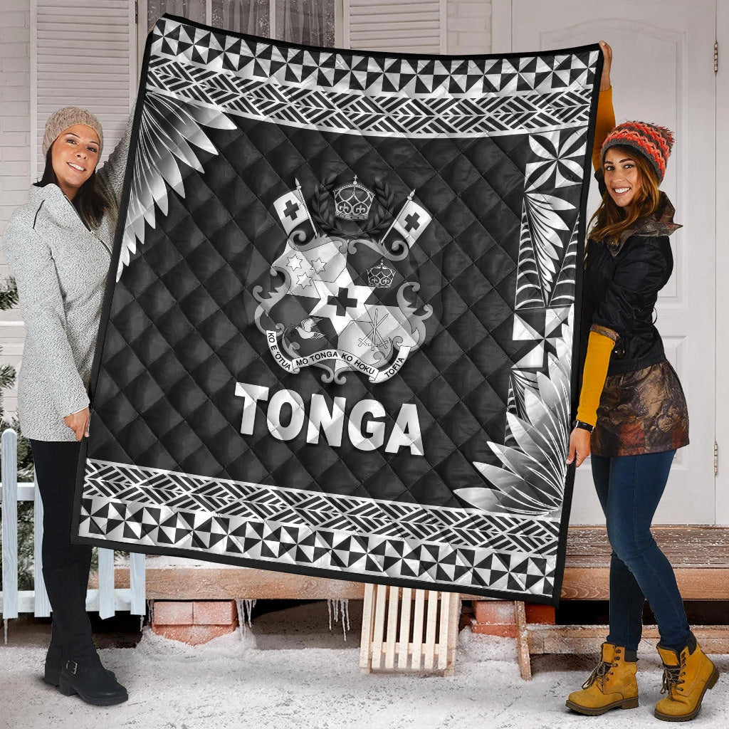 Tonga Coat Of Arms Premium Quilt Simplified Version - Black LT8 - Polynesian Pride