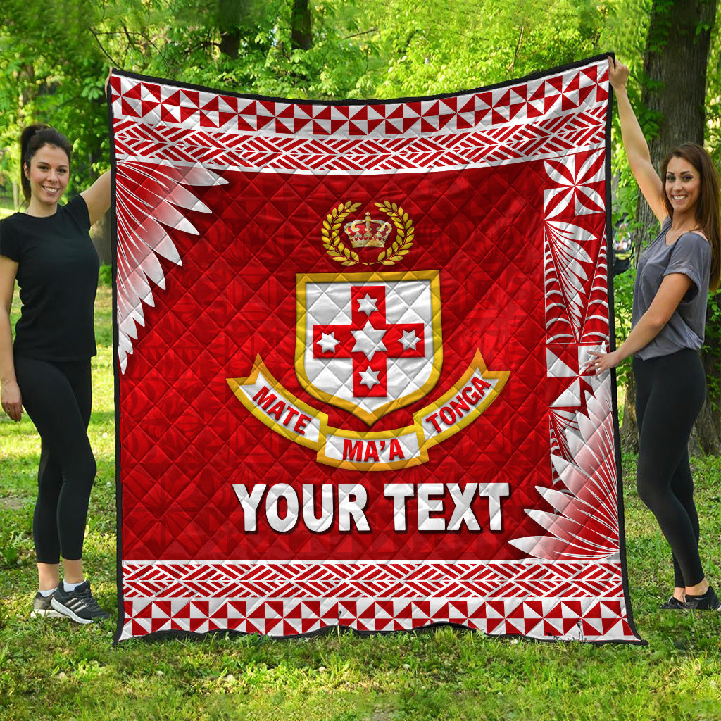 (Custom Personalised) Tonga Kolisi Tonga College Premium Quilt Simplified Version LT8 Red - Polynesian Pride