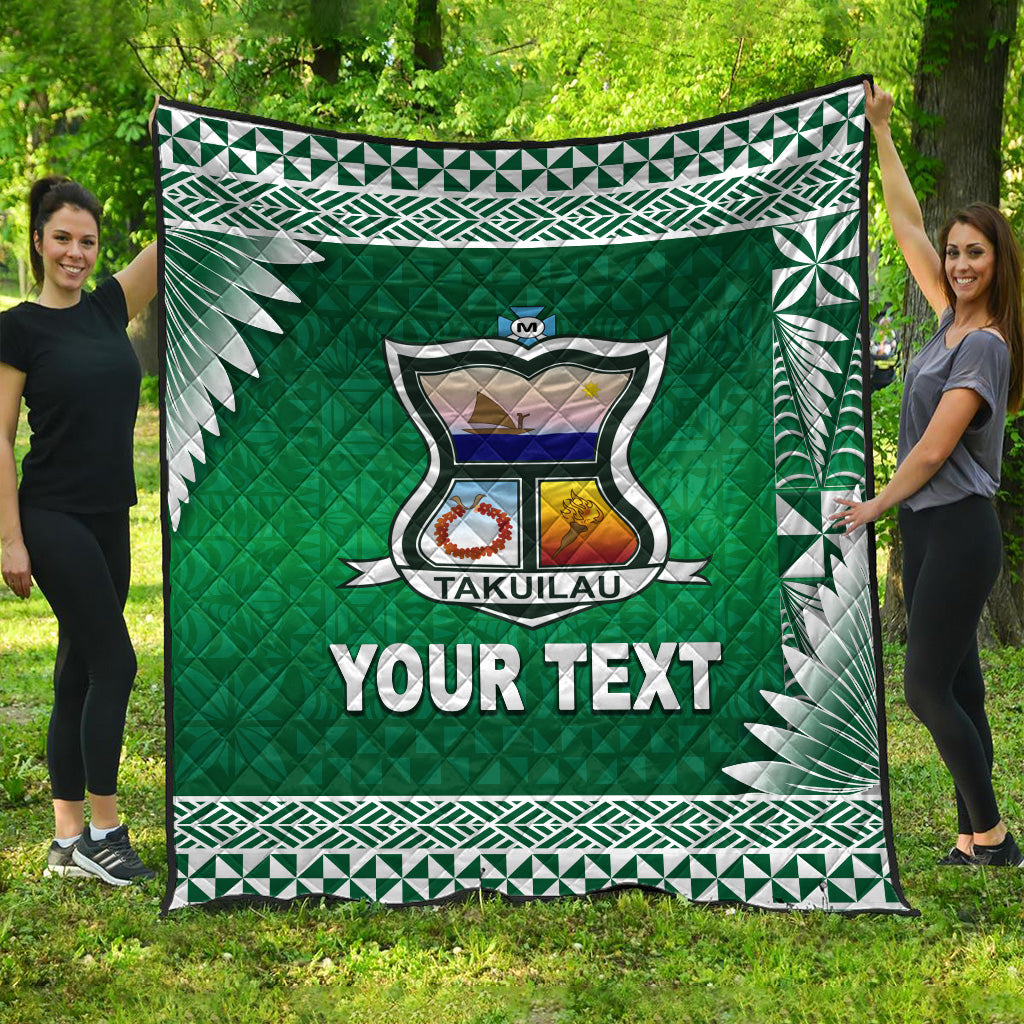 (Custom Personalised) Tonga Takuilau College Premium Quilt Simplified Version LT8 Green - Polynesian Pride