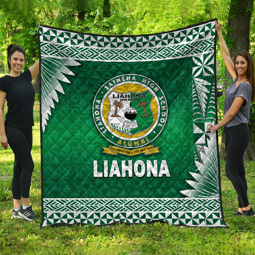 Tonga Liahona High School Premium Quilt Simplified Version LT8 Green - Polynesian Pride