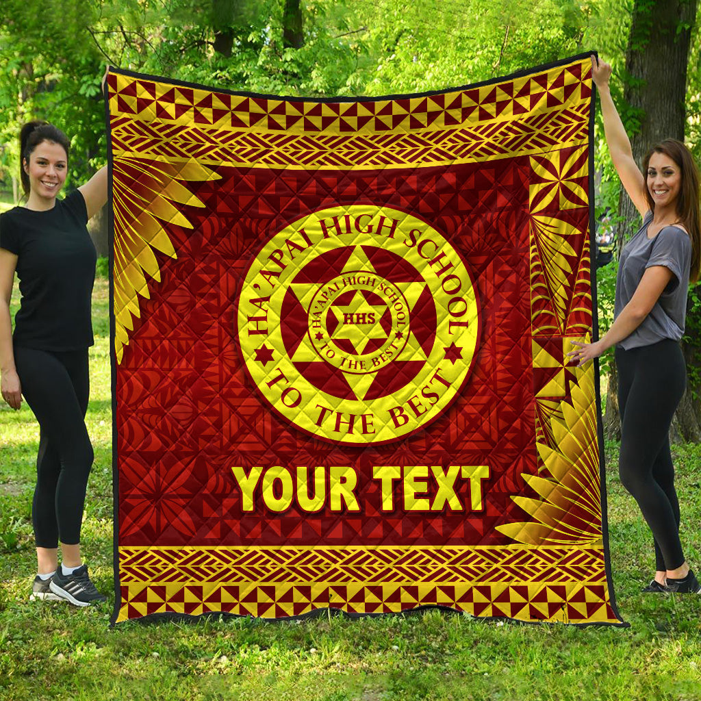 (Custom Personalised) Tonga Ha'apai High School Premium Quilt Simplified Version LT8 Maroon - Polynesian Pride