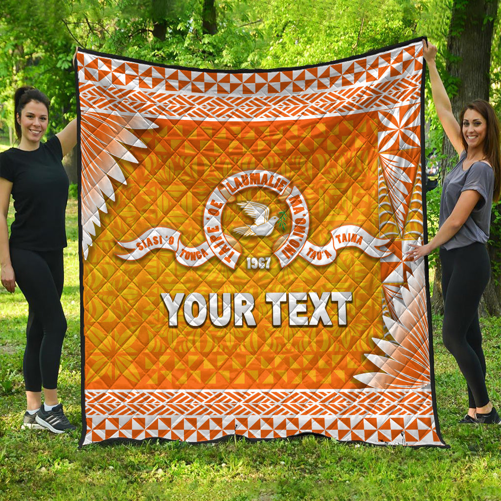 (Custom Personalised) Tonga Tailulu College Premium Quilt Simplified Version LT8 Orange - Polynesian Pride