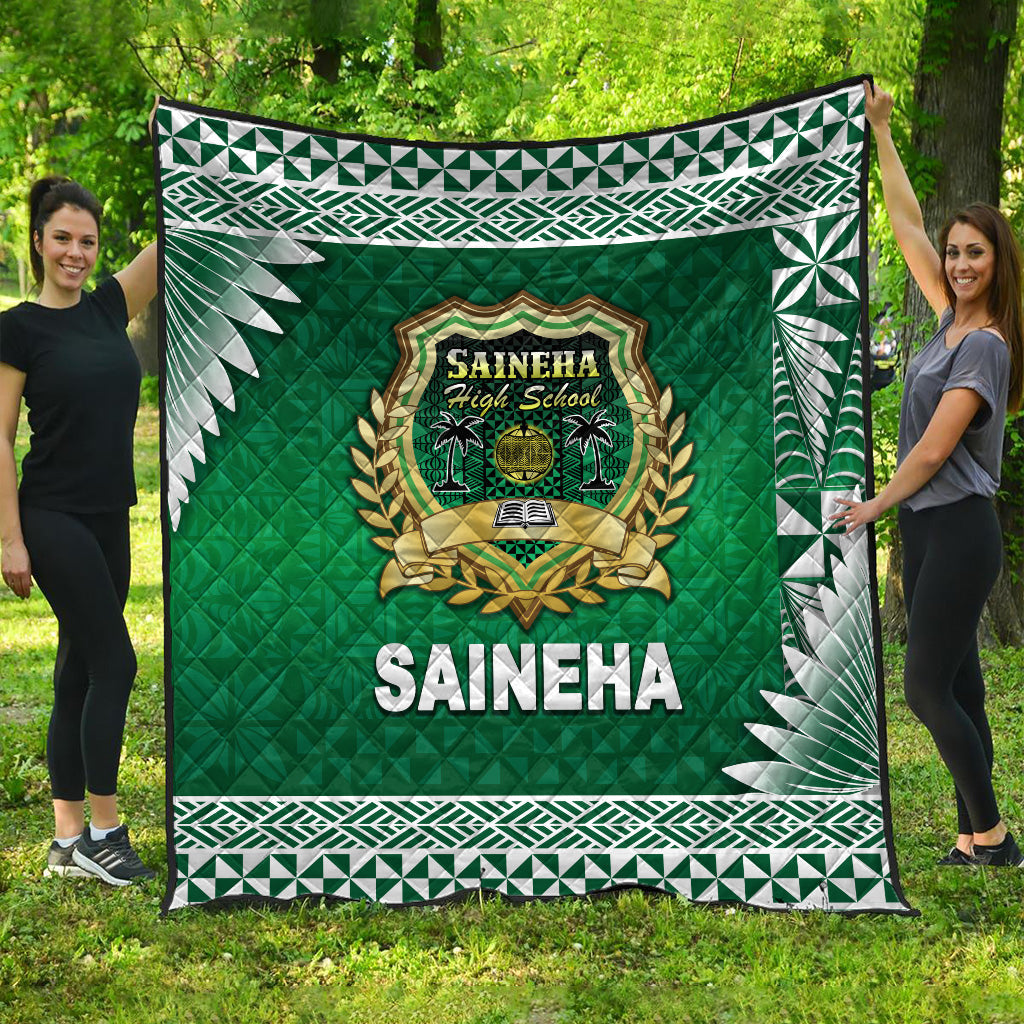 Tonga Saineha High School Premium Quilt Simplified Version LT8 Green - Polynesian Pride